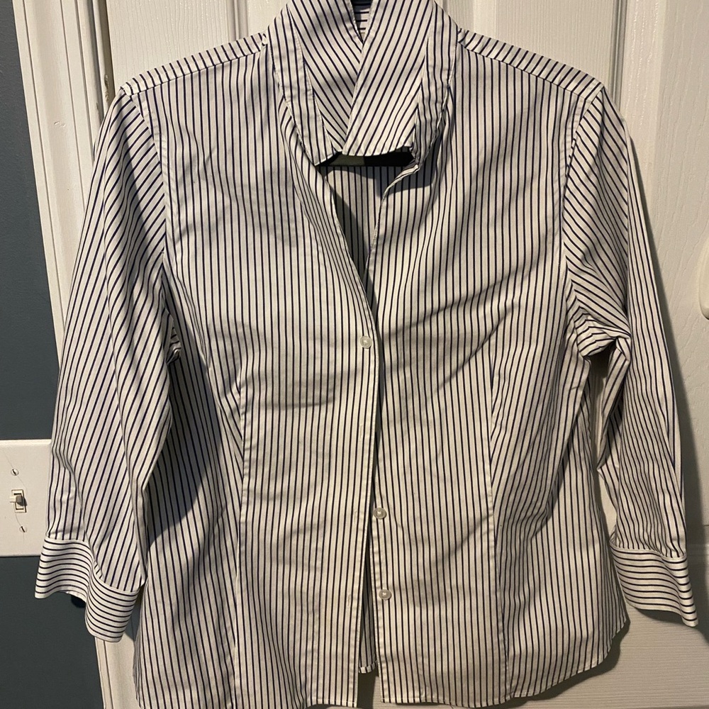 Anne Klein Black and White Button Down Shirt
